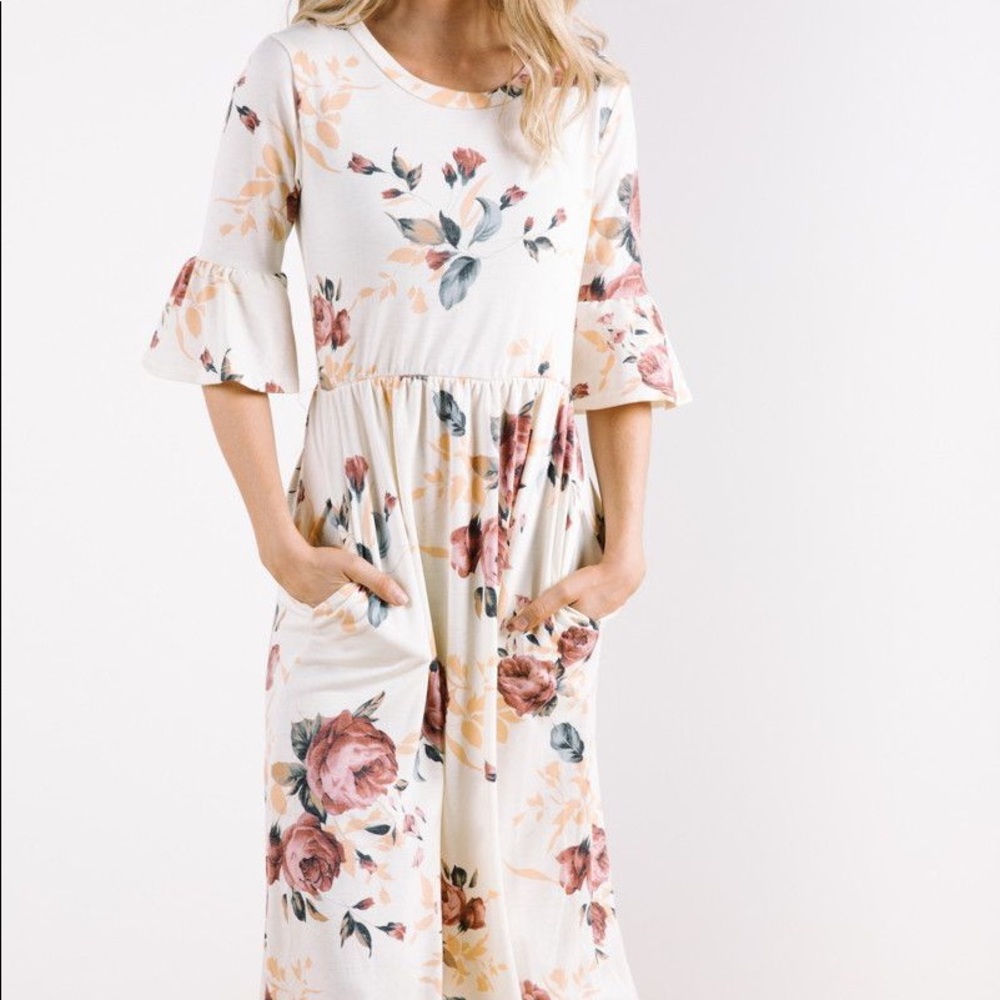 Piper & Scoot | Floral Ivory Dress